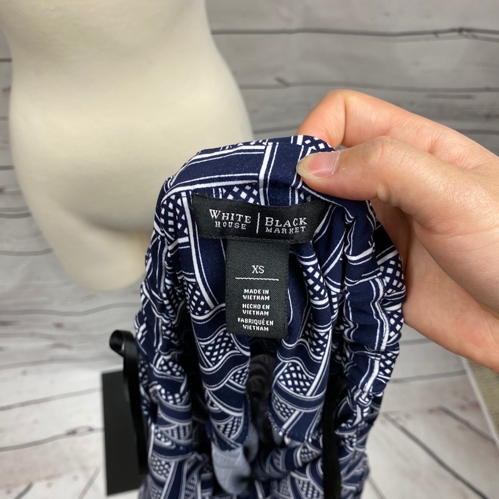 WHBM Navy Print Halter‎ Top - Picture 8 of 10